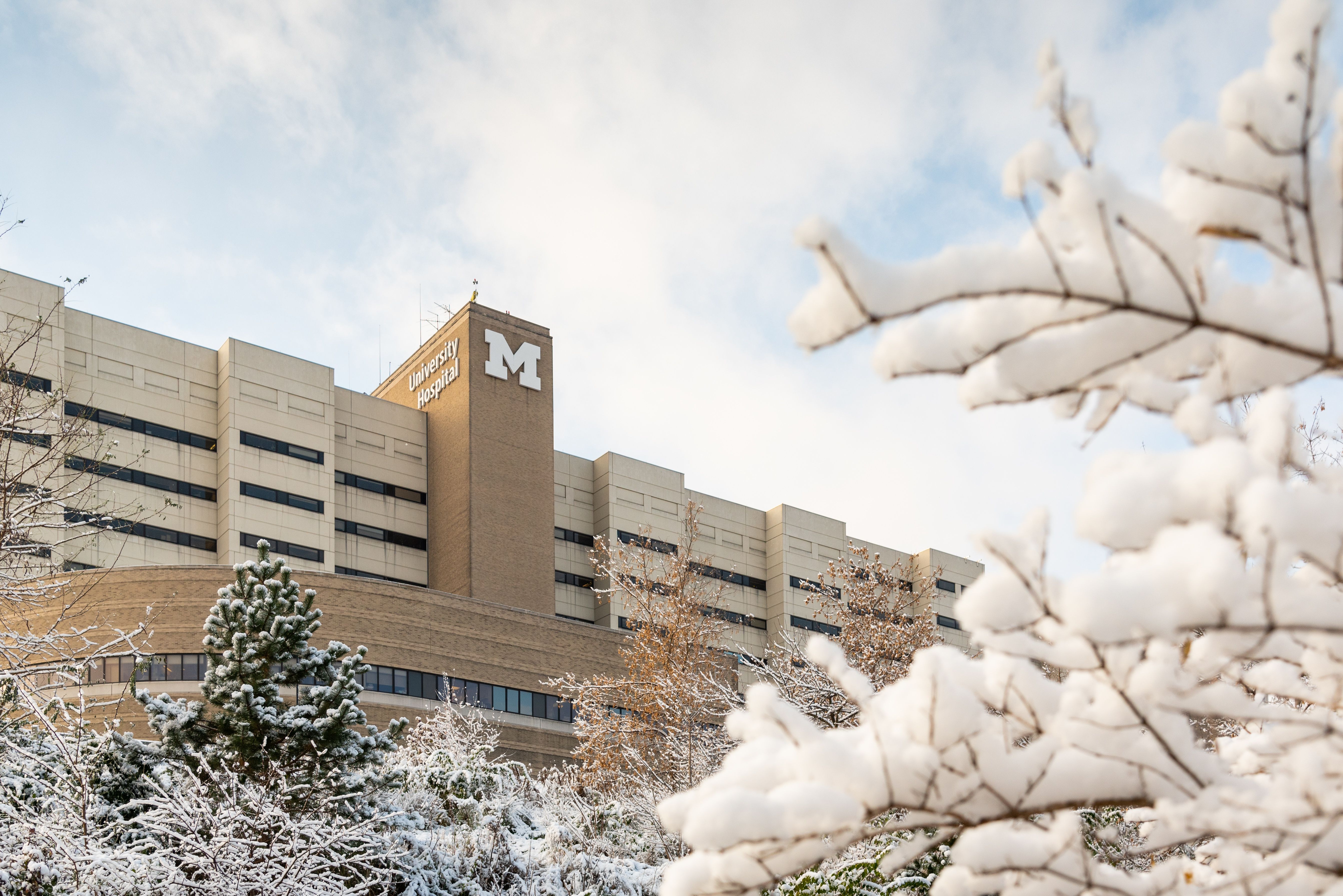 University Hospital in the winter